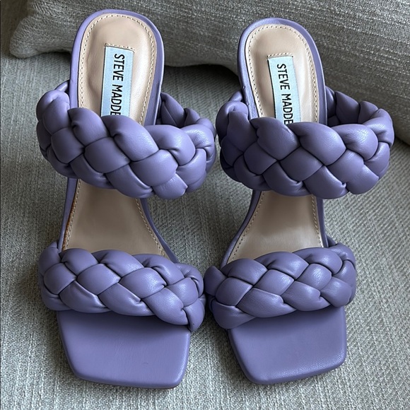 Steve Madden kenley Purple lavender Braided Heels size 7 - Picture 3 of 11